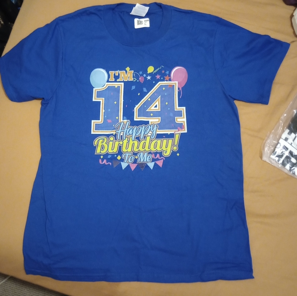 Boys, Happy 14th Birthday to ME, Royal Blue, T-shirt, NWT size L